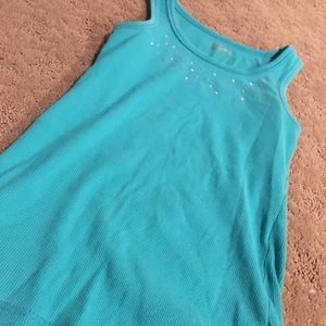 Size 7/8 tank tops    Red, Teal and purple